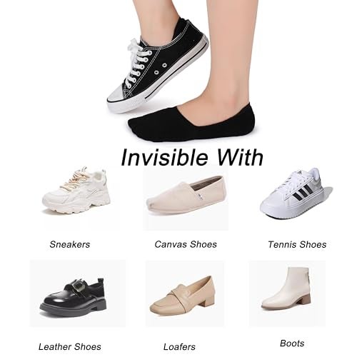 Pareberry Women's Thick Cushion Cotton Athletics Casual Low Cut Flat Non-Slip Boat Liner No Show Socks-5/10 Pack (Shoe Size: 9-11.5, Black) - Image 5