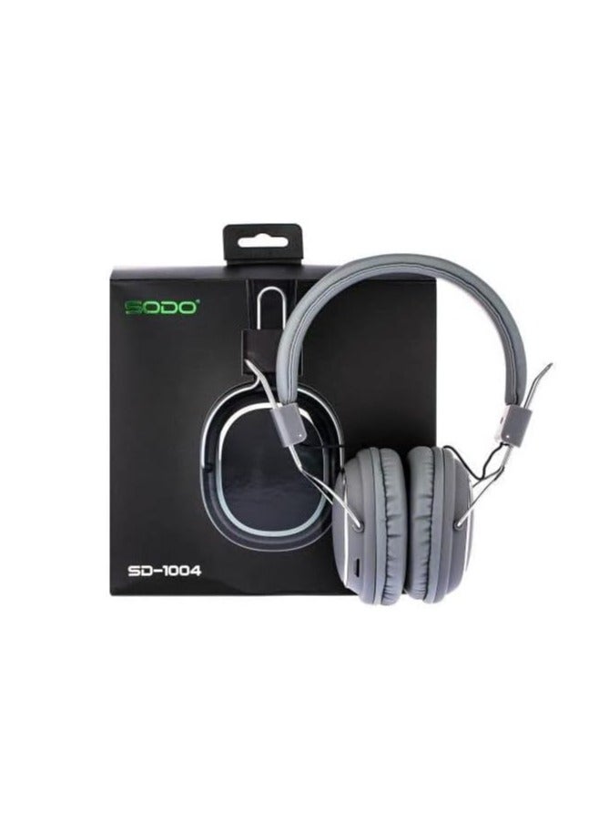 سودو سماعة رأس سلكية لاسلكية SODO SD-1004 Born To Music مزودة بميكروفون مدمج للمشي والتحدث - رمادي - Image 2