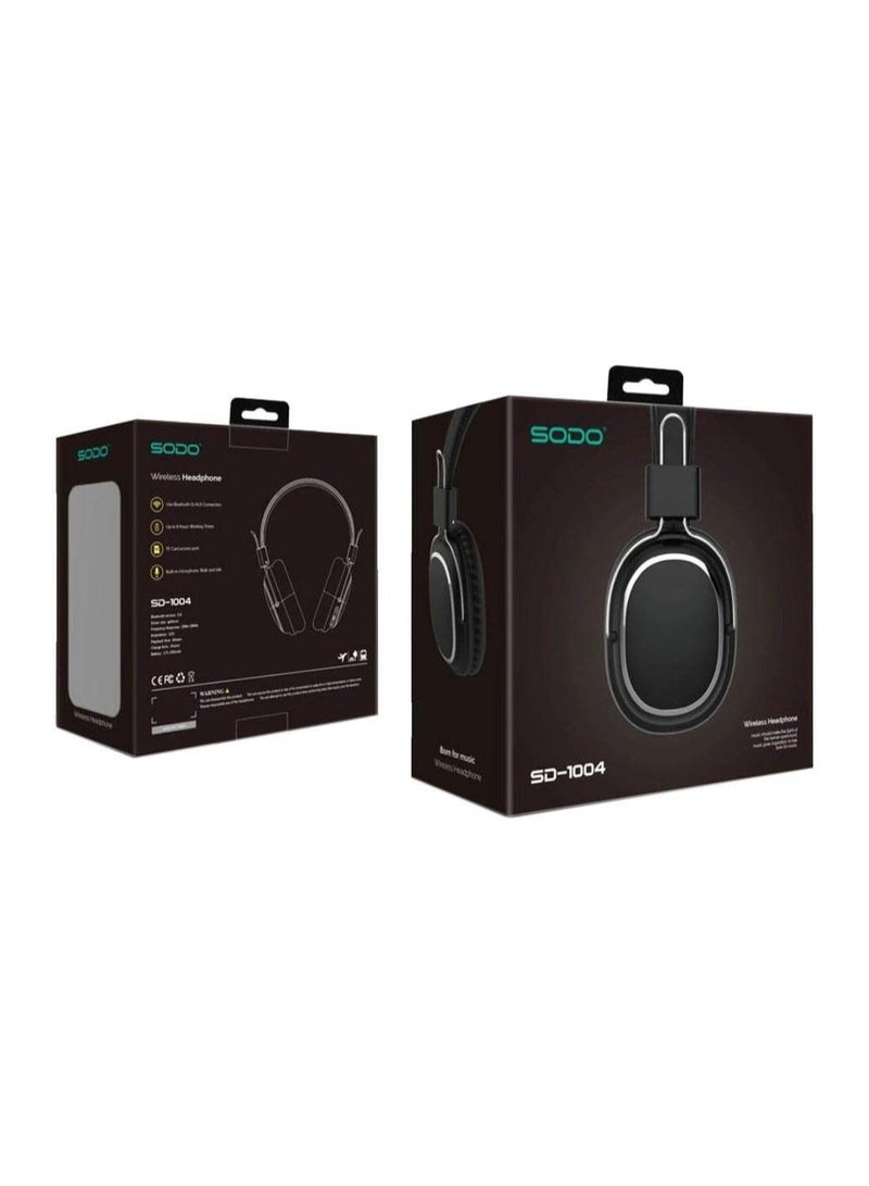 سودو سماعة رأس سلكية لاسلكية SODO SD-1004 Born To Music مزودة بميكروفون مدمج للمشي والتحدث - رمادي - Image 3