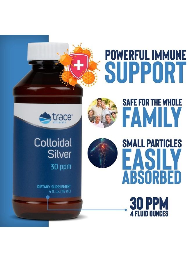 Trace Minerals Colloidal Silver Liquid Spray | 30 PPM Safe Dose Bio-Active Silver Hydrosol Mineral Supplement, 99.99% Pure, Super-Oxygenated, Vegan | 120 Servings, 4 fl oz Bottle (1 Pack) - Image 2