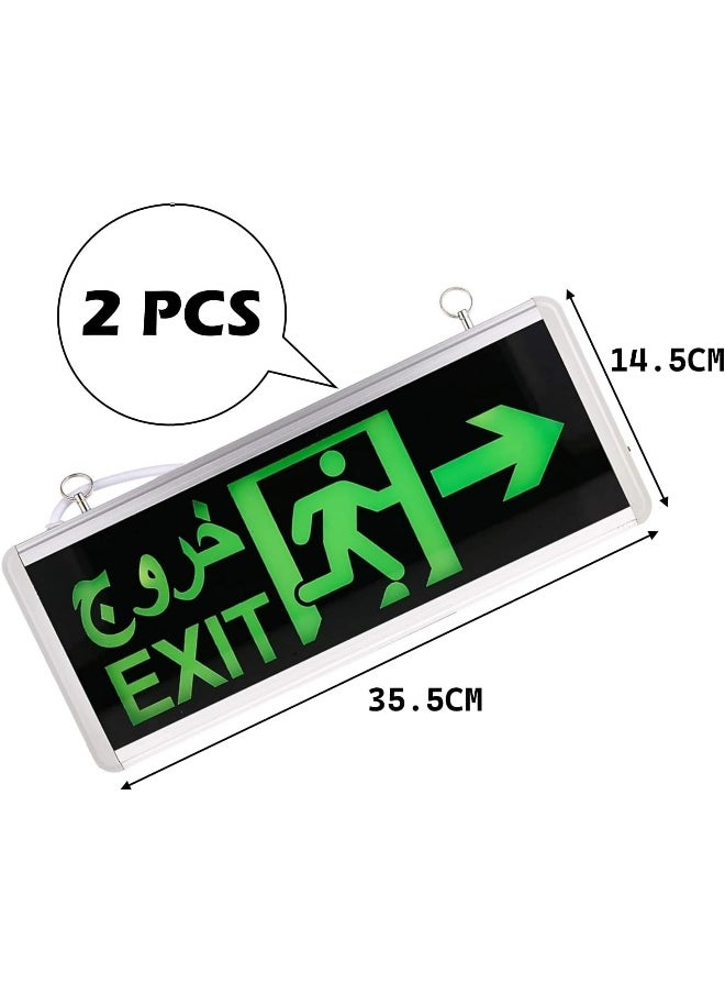 melfi Melfi Pack Of 2 Led Emergency Exit Sign Lighting Board For Entertainment Venues, Supermarkets, Hotels, Hospitals, Library Etc (RIGHT ARROW LIGHT)  - Image 2