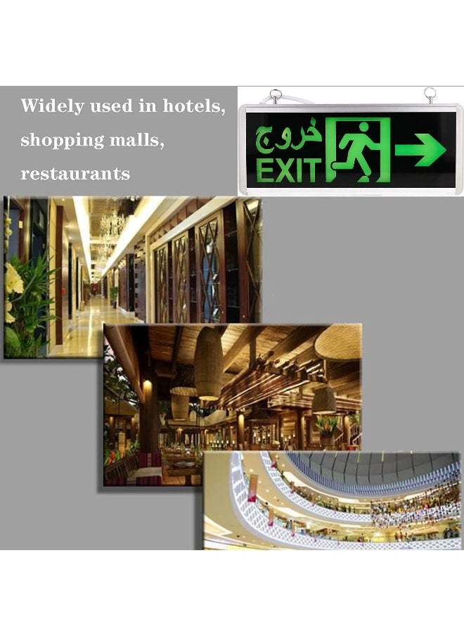 melfi Melfi Pack Of 2 Led Emergency Exit Sign Lighting Board For Entertainment Venues, Supermarkets, Hotels, Hospitals, Library Etc (RIGHT ARROW LIGHT)  - Image 4