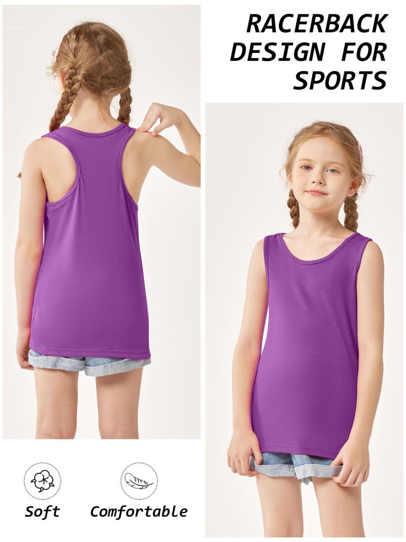 Cooraby 5 Pieces Girls Dance Tank Tops Racerback Sleeveless Tops for Ballet Gymnastics Dancewear - Image 5