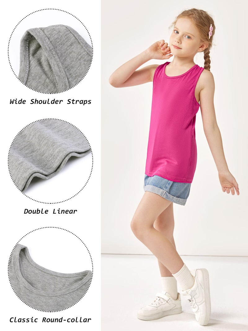 Cooraby 5 Pieces Girls Dance Tank Tops Racerback Sleeveless Tops for Ballet Gymnastics Dancewear - Image 4
