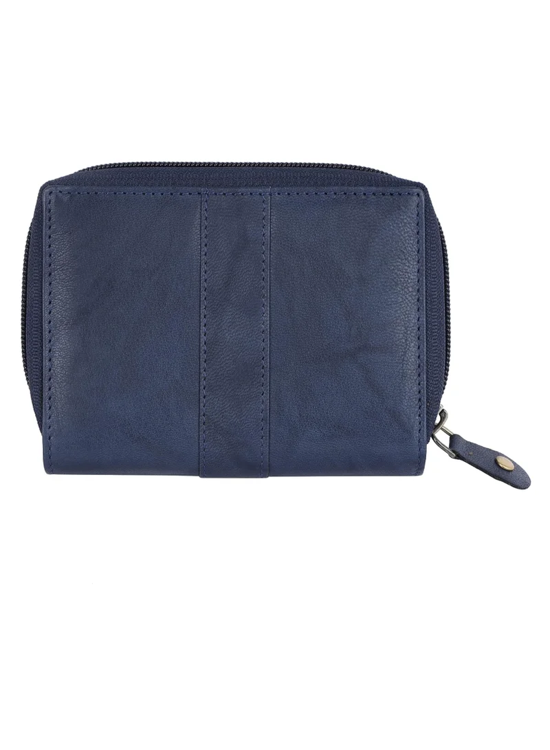 Hammonds Flycatcher  Wallet for Women - Genuine Leather Ladies Wallet - Antique Blue - 14 Card Slots - RFID Protection - 3 ID Card Slots - Women's Wallet - Button Closure - Daily Use, Money Purse | 31XP for Women | Best Price UAE