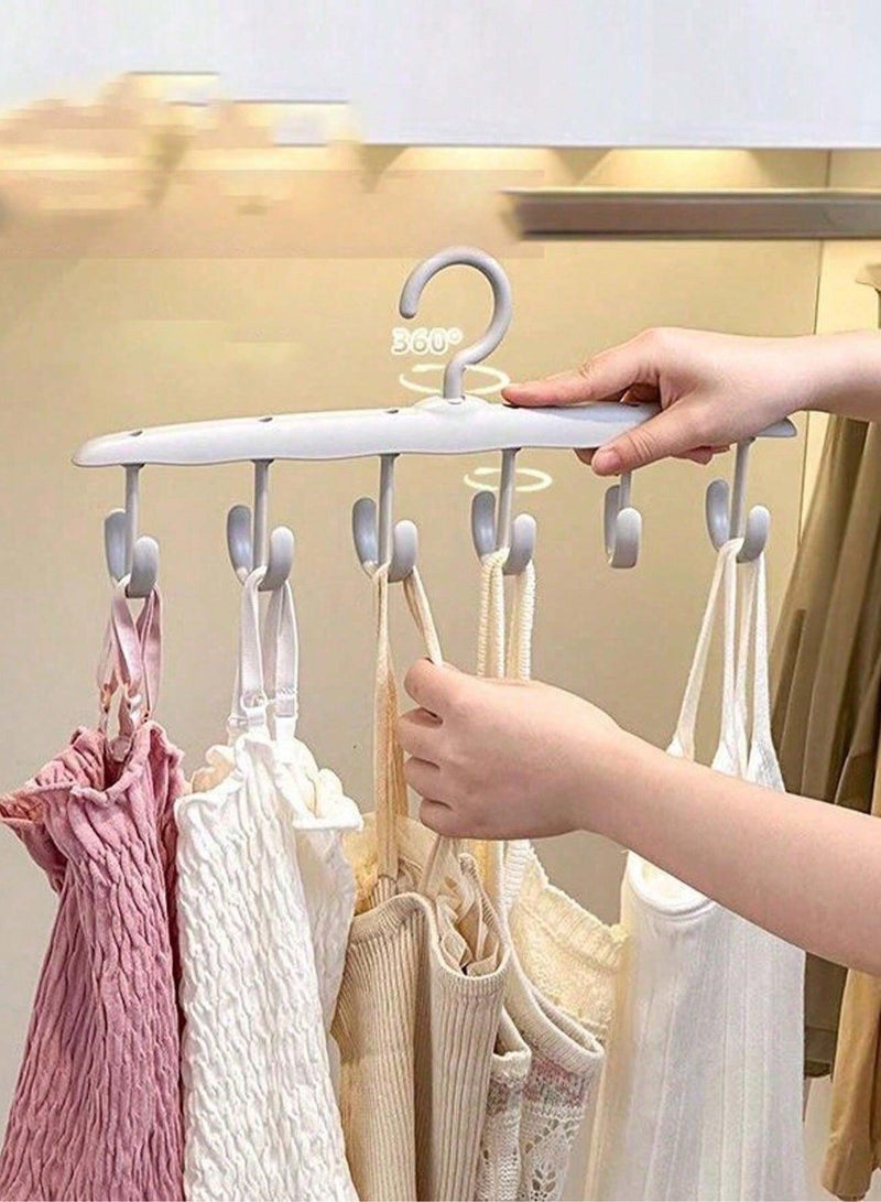 2 قطعة خطاطيف ملابس دوارة متعددة الاستخدامات – تعليق الملابس بدون أثر لمنزل أو سكن جامعي (مثالي للملابس الداخلية والأحزمة) - Image 3