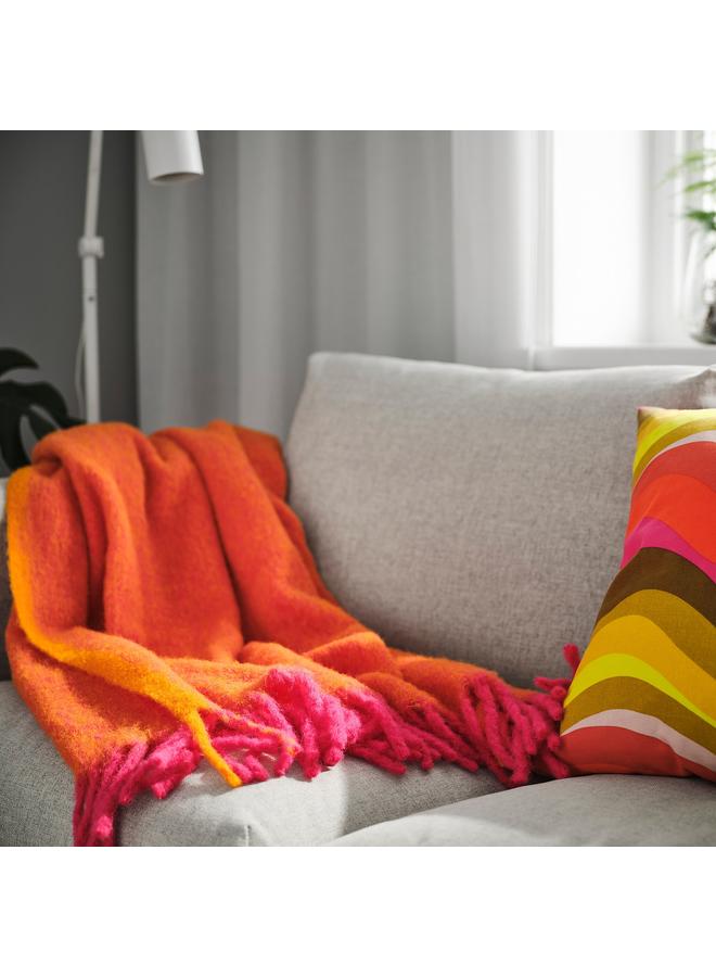 Zaboon Throw, orange/bright pink, 130x170 cm - Image 3