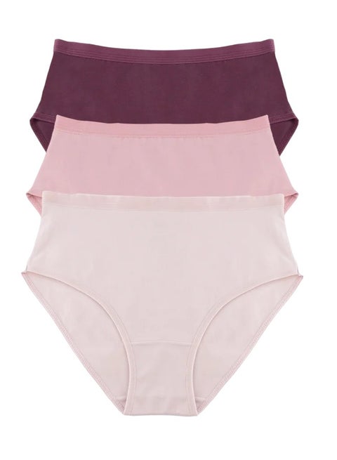 Milk Pack of 3 Plain Cotton Brief Panties Underwear for Women