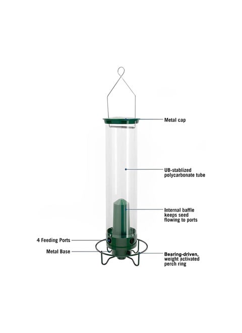 2024 Squirrel-Proof Spinning Wild Bird Feeder with Weight Activated Rotating Perch Outside Hanging Bird Feeder for Garden Yard Patio