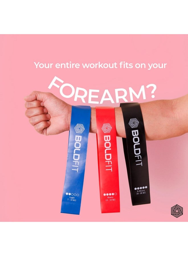 BOLDFIT مجموعة حلقات مقاومة بولدفيت الصغيرة (عبوة من 5) أحزمة تدريب الورك لتقوية العضلات لأحزمة الصالة الرياضية، حزام المؤخرة، حزام لاتكس، ثيراباند للياقة البدنية، متعددة الألوان، (RMiniloop1) - Image 4