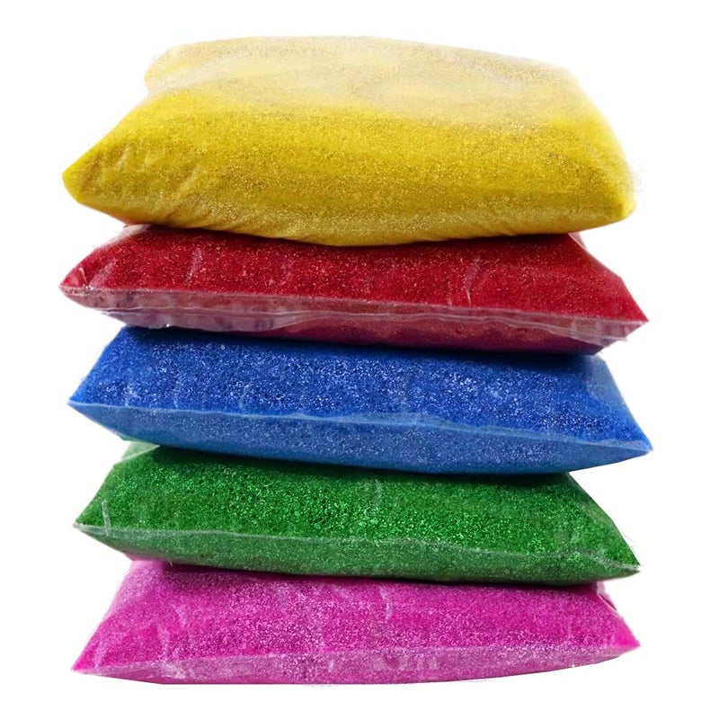 Ascension Ascension Design Diwali Floor Rangoli Art 5 Multicolour Glitter Rangoli Powder 80g Each Pack with 6 Fillers Ceramic Colours Rangoli Colours Rangoli Making Kit for Navratri Pongal Pooja Mandir  - Image 2