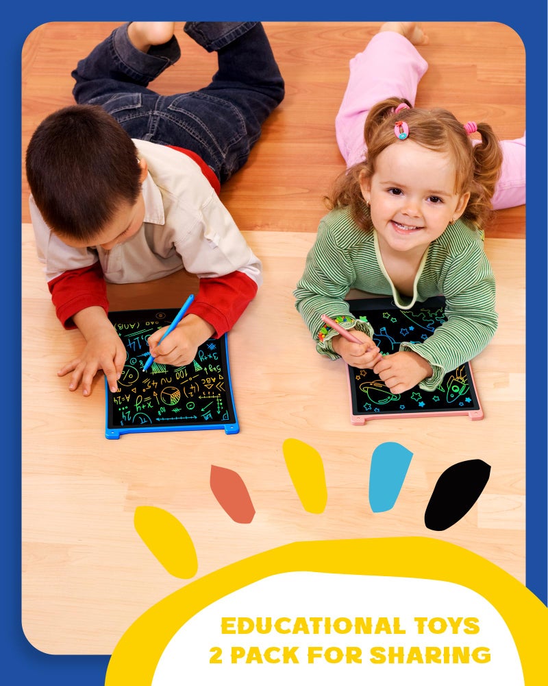 bravokids Toys Gifts for 3-6 Years Old Girls Boys, 3 Pack LCD Writing Tablet with 6 Stylus, 8.5 inch Colorful Doodle Board Drawing Pad for Age 3 4 5 6 7 8 Years Old Kids - Image 2