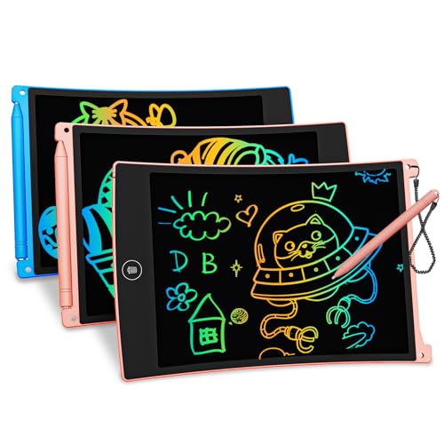 bravokids Toys Gifts for 3-6 Years Old Girls Boys, 3 Pack LCD Writing Tablet with 6 Stylus, 8.5 inch Colorful Doodle Board Drawing Pad for Age 3 4 5 6 7 8 Years Old Kids - Image 1
