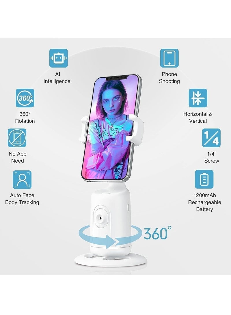 Auto Face Tracking Tabletop Tripod Mount 360 Rotation Phone Camera Mount Stabalizer Tripod For Mobile Battery Operated Smart Shooting Selfie Phone Holder - Image 3