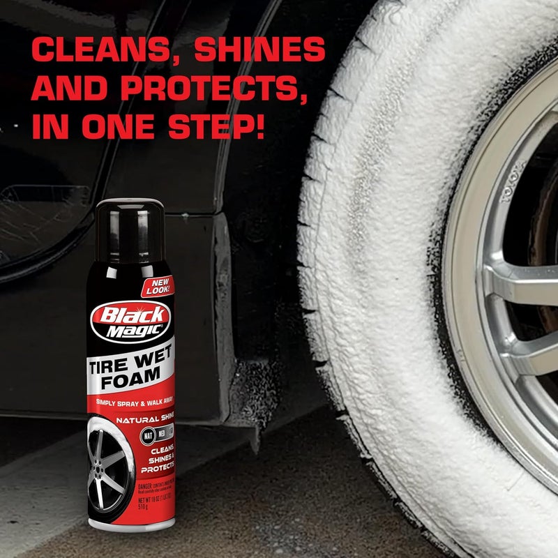 Black Magic Tire Wet Foam, 18 oz - Cleans, Shines & Protects - Image 5