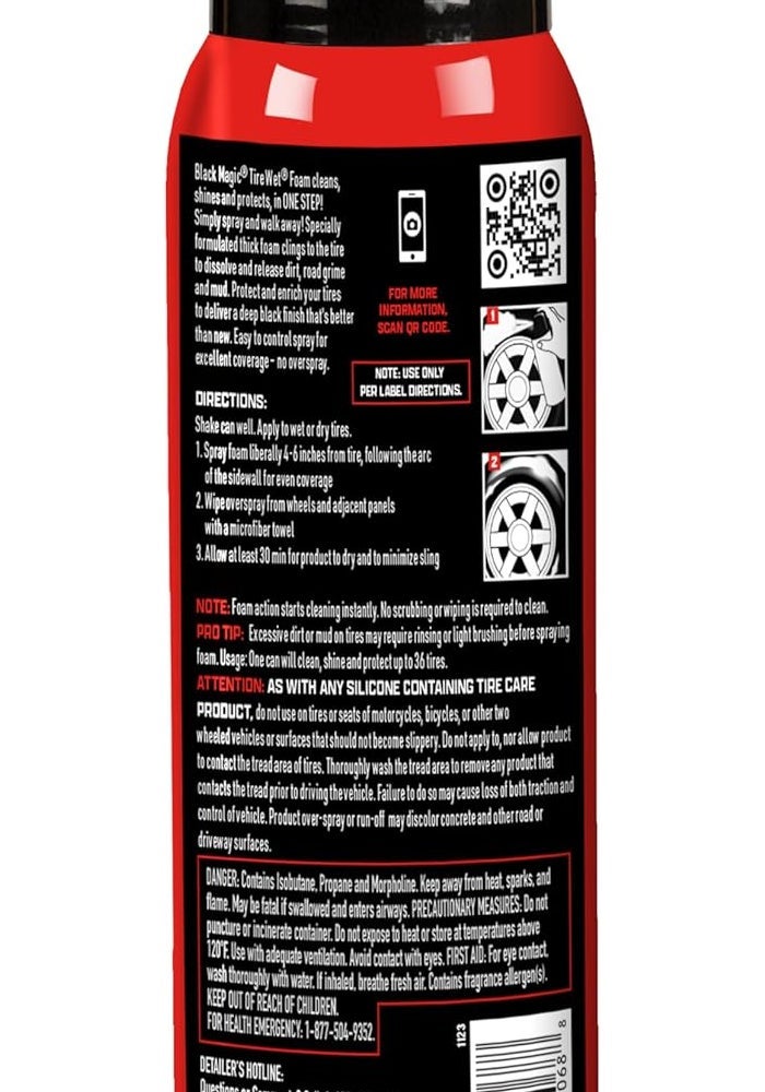 Black Magic Tire Wet Foam, 18 oz - Cleans, Shines & Protects - Image 2