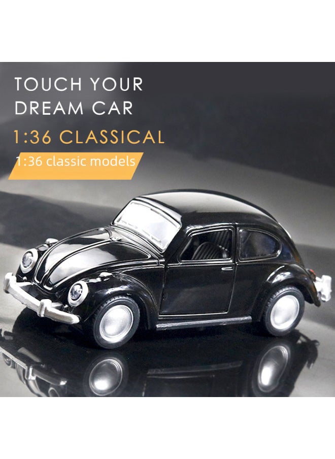 Bulk Alloy Car Model Classic Car Door Back Force Children's Toy Car Cake Decoration Car Ornaments-Color:[Bag] Beetle Beetle White  - Image 4