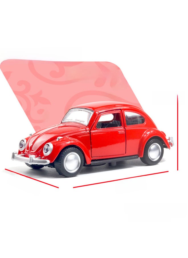 Bulk Alloy Car Model Classic Car Door Back Force Children's Toy Car Cake Decoration Car Ornaments-Color:[Bag] Beetle Beetle White  - Image 5