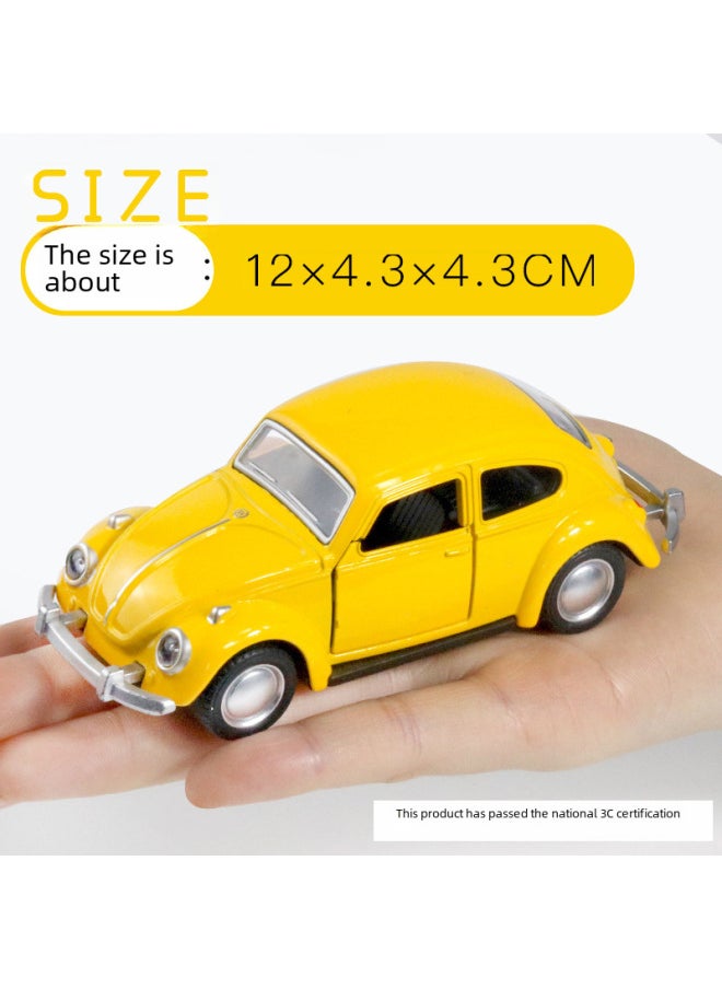 Bulk Alloy Car Model Classic Car Door Back Force Children's Toy Car Cake Decoration Car Ornaments-Color:[Bag] Beetle Beetle White  - Image 2