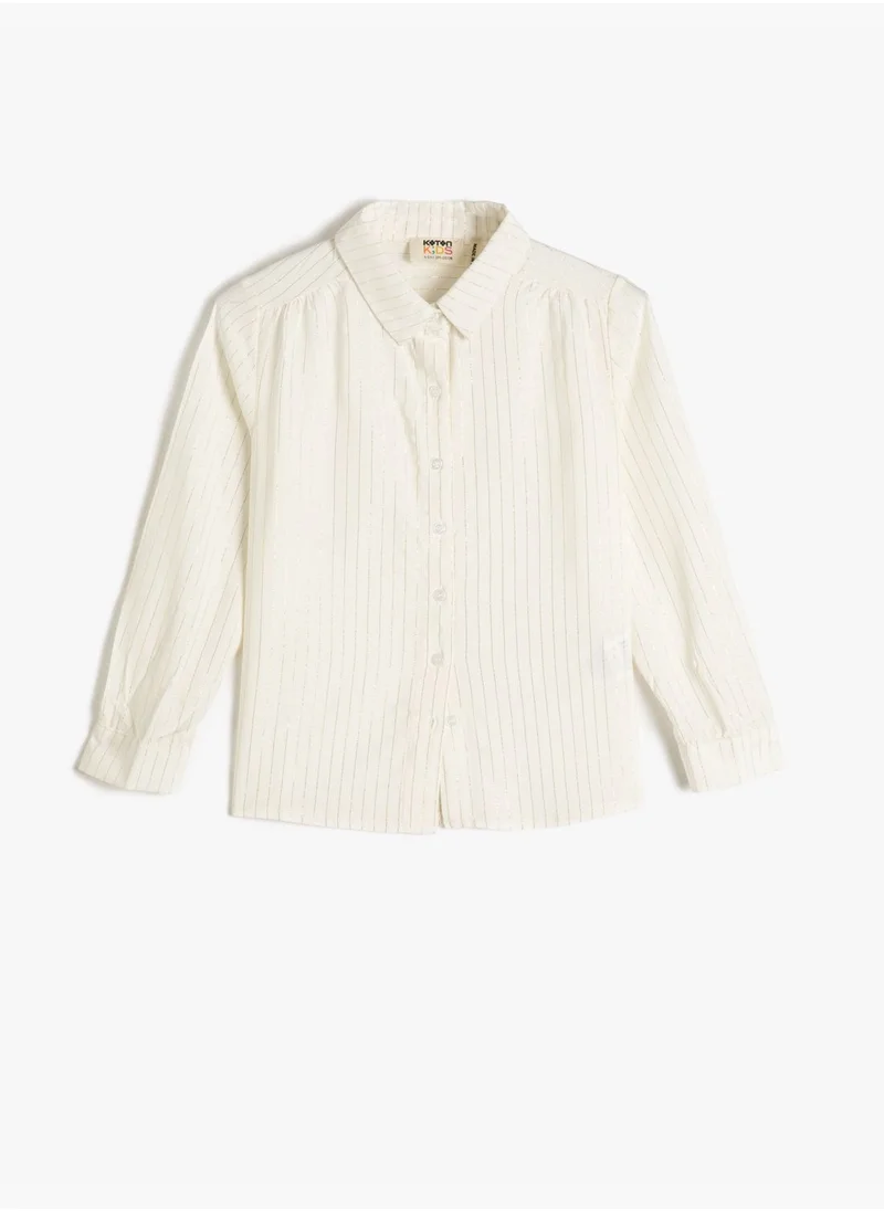 KOTON Shirt Long Sleeve Gleamy Detail