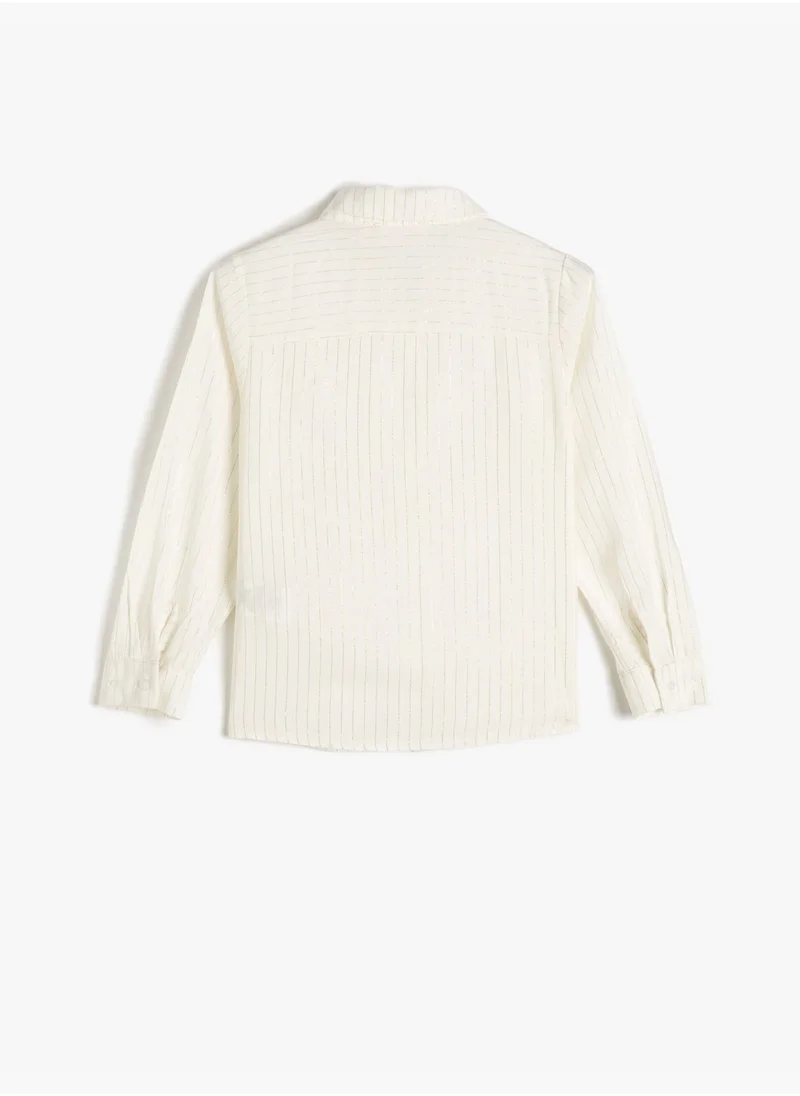 KOTON Shirt Long Sleeve Gleamy Detail