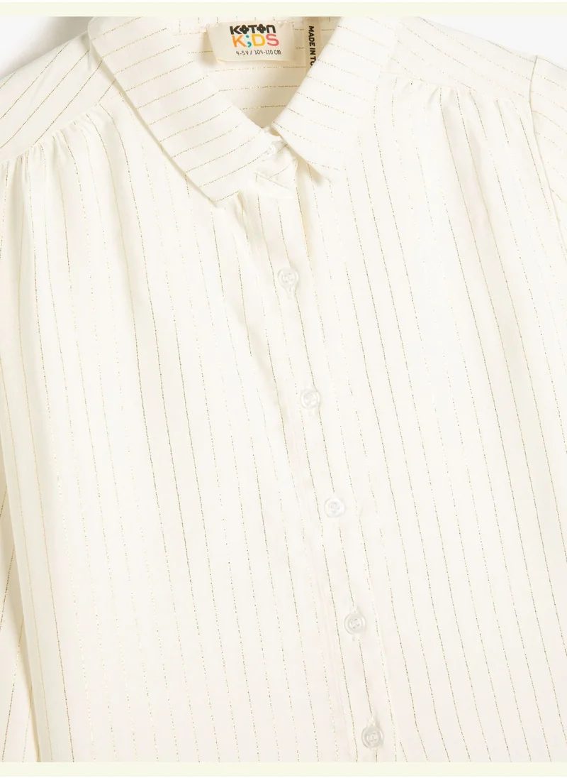 KOTON Shirt Long Sleeve Gleamy Detail