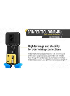 Generic Ultima Cords  Cables Heavy Duty RJ45 Crimping Tool for Pass Through Connector RJ11  RJ45 Plugs Networking Cat55e  Cat6 with 25Pcs Pass Through Connectors  - Image 4