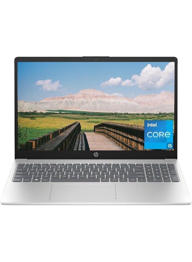 HP 15.6" Laptop, HD Display, i7‑1355U, 16GB RAM, 1TB SSD, Windows 11 English/Arabic Natural Silver - Image 1