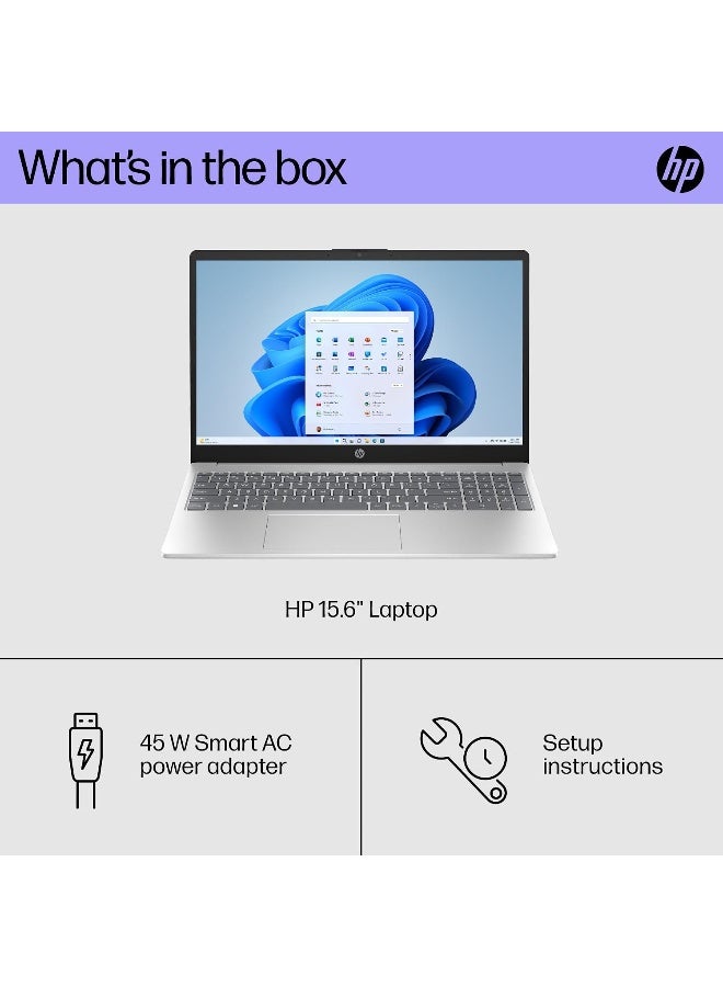 HP 15.6" Laptop, HD Display, i7‑1355U, 16GB RAM, 1TB SSD, Windows 11 English/Arabic Natural Silver - Image 5