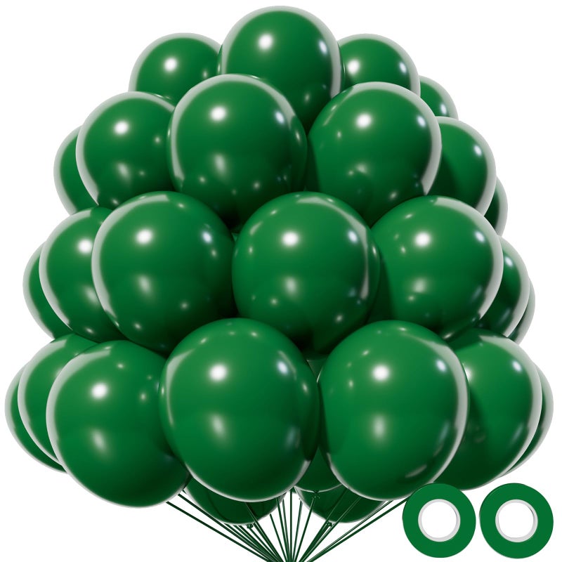 KAWKALSH Dark Green Balloon 12 Inch 110pcs Latex Party Balloons Helium Bright Color for Birthday Baby Shower Wedding Party Supplies Arch Garland Decoration - Image 3