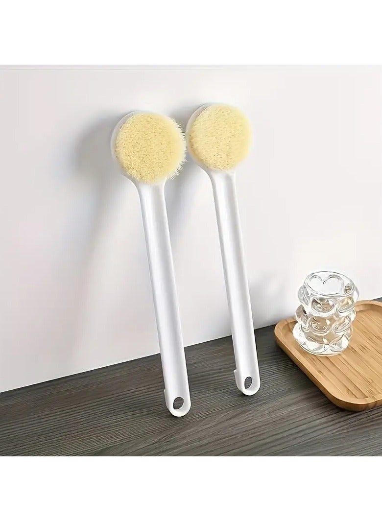 Ucanbe 2pc Long Handle Bath Brush - Ergonomic Grip, Body and Back Exfoliating Scrubber, Ideal for Shower Massage and Deep Cleaning in Bathroom  - Image 2