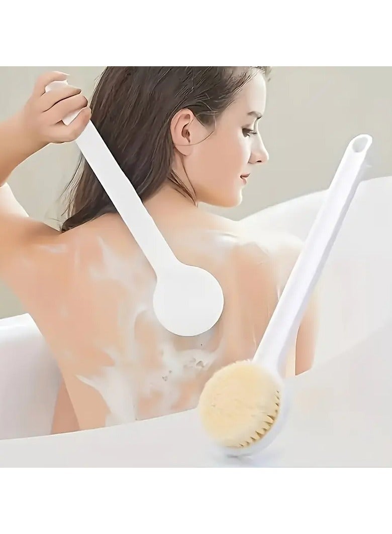 Ucanbe 2pc Long Handle Bath Brush - Ergonomic Grip, Body and Back Exfoliating Scrubber, Ideal for Shower Massage and Deep Cleaning in Bathroom  - Image 1