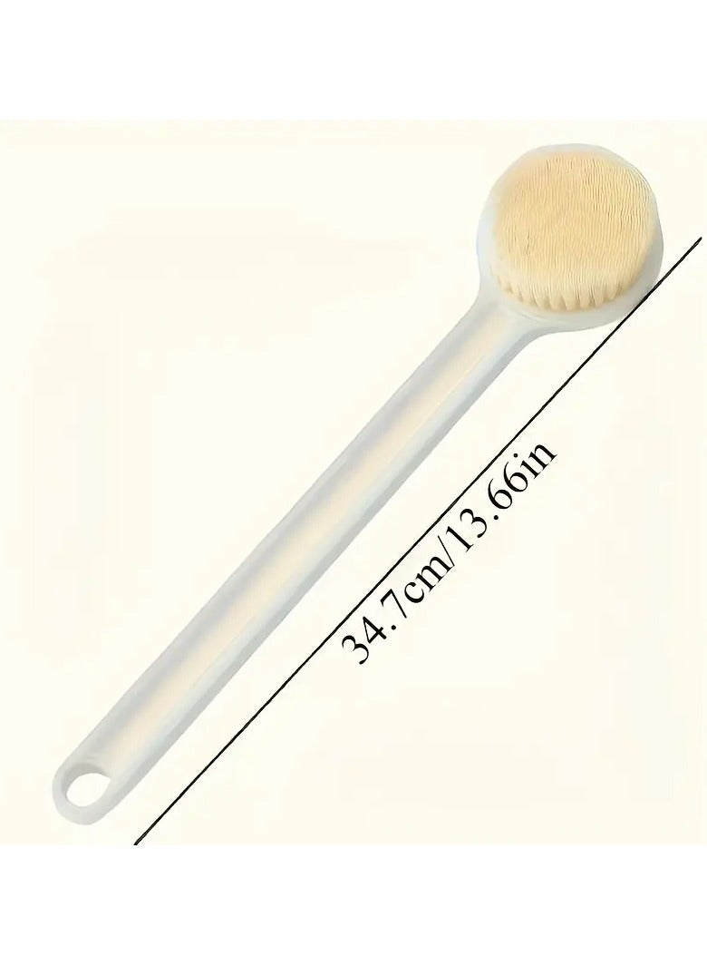 Ucanbe 2pc Long Handle Bath Brush - Ergonomic Grip, Body and Back Exfoliating Scrubber, Ideal for Shower Massage and Deep Cleaning in Bathroom  - Image 3