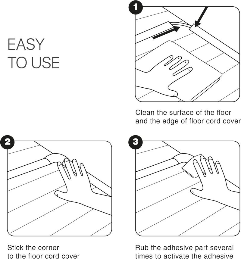 X-Protector Corners for Floor Cord Covers by - 4 PCS - Silicone Material - Brown Color - Self-Adhesive - Compatible Only with Regular Version - Image 5