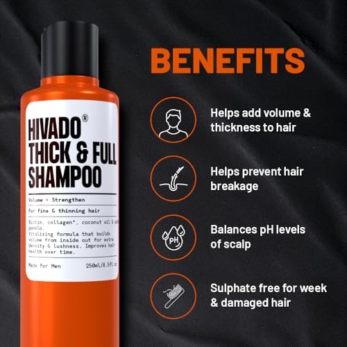 HIVADO Thick & Full Shampoo - Thinning And Limp Hair - Density And Lushness - Strengthen Root To Tip - Strong Hair - NON-TOXIC for men - 250ml - Image 4