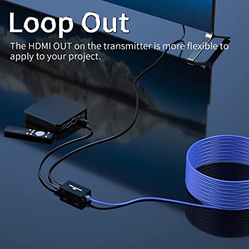 PWAYTEK 4K HDMI Extender, Ultra HD 4K@60Hz Over Cat5e/6 Up to 200ft/60m, Extended Audio and Video, Supports Loop Out, IR, HDCP 2.2/1.4 YUV 444 - Image 5