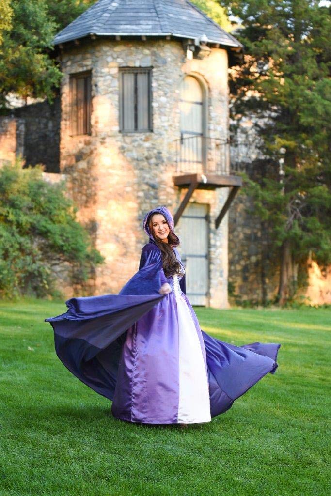 Little Adventures Deluxe Velvet Adult Cloak Cape with Lined Hood (Purple) - Machine Washable Adult Cosplay Dress-Up Cloaks with No Glitter - Image 2