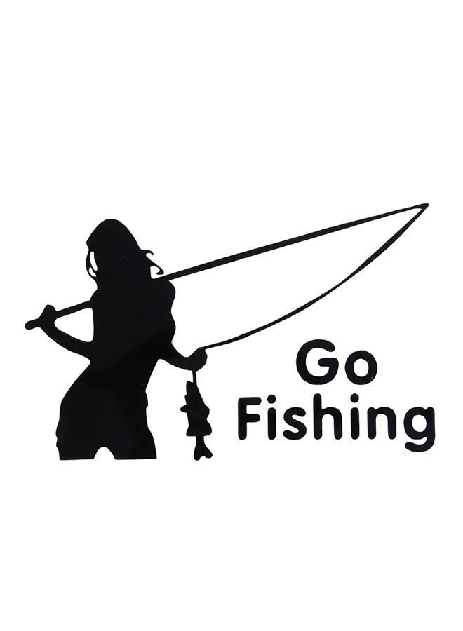 نيبمينينت ملصق تزيين رائع للسيارة بتصميم عاكس بنمط عبارة "Go Fishing" - Image 1