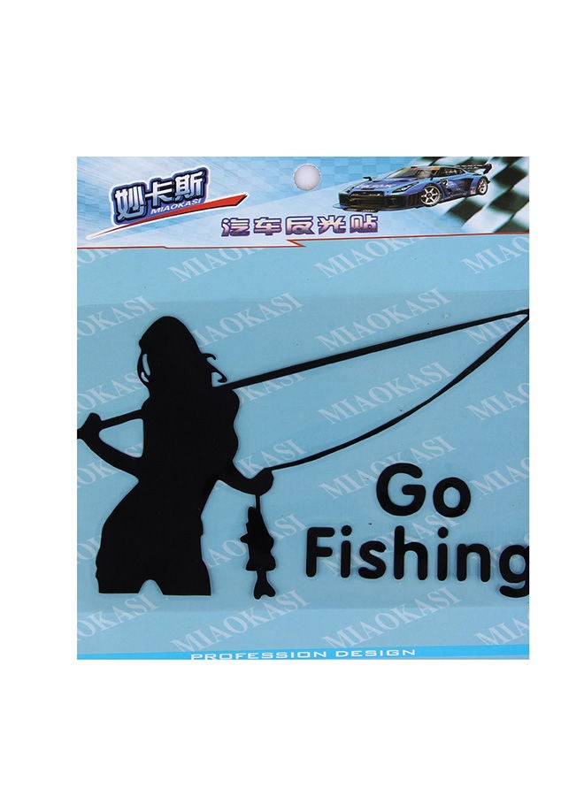 نيبمينينت ملصق تزيين رائع للسيارة بتصميم عاكس بنمط عبارة "Go Fishing" - Image 2