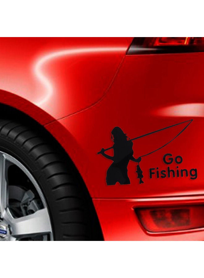 نيبمينينت ملصق تزيين رائع للسيارة بتصميم عاكس بنمط عبارة "Go Fishing" - Image 3