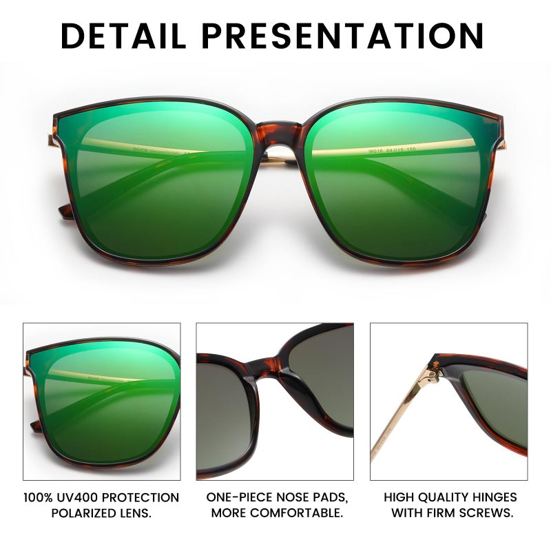 DUCO Retro Round Sunglasses for Women Vintage Polarized Woman Shades Lightweight PC Frame UV400 Protection Sun Glasses W016 - Image 4