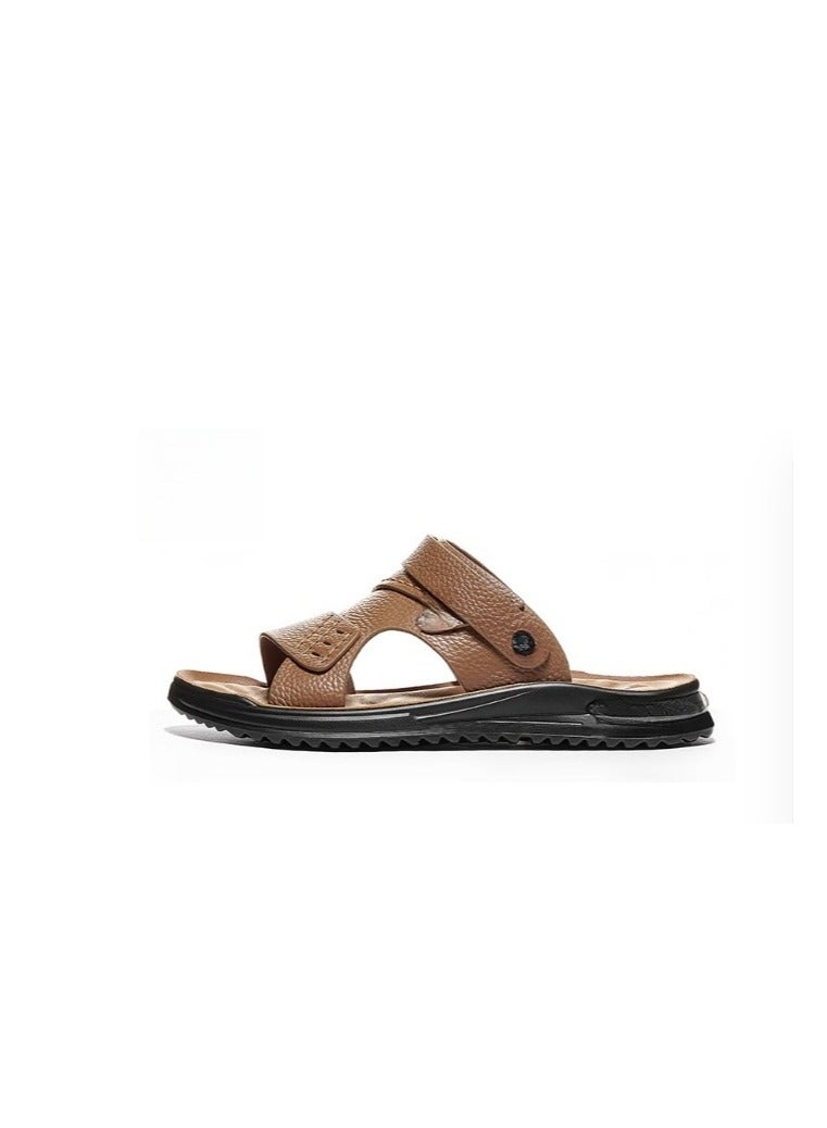 Warrior New Fashionable Leather Men's Business Slippers - Image 2