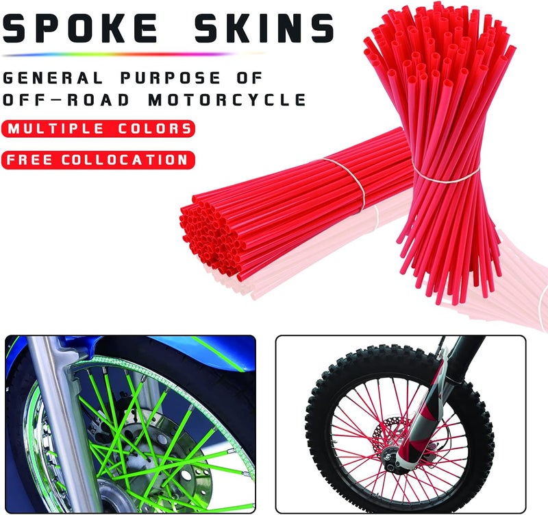 COBIKE 72Pcs Universal Wheel Spoke Wraps Wrenchs Skins Pipe Trim Decoration Protector For Motorcycle Dirt Bike Yamaha Honda BMW Suzuki Kawasaki（blue） - Image 2