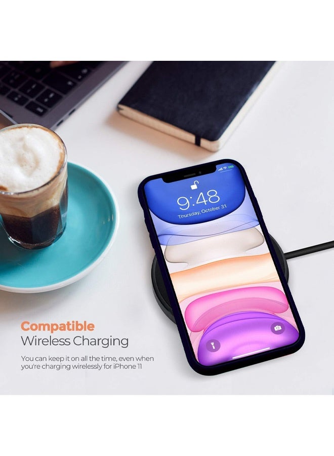 Compatible with iPhone 11 Case, Thin Liquid Silicone Case, Soft Silk Matte Pure, Gel Rubber Full Body, Cool Protective Shockproof Cover 6.1" iP11 - Black - Image 5