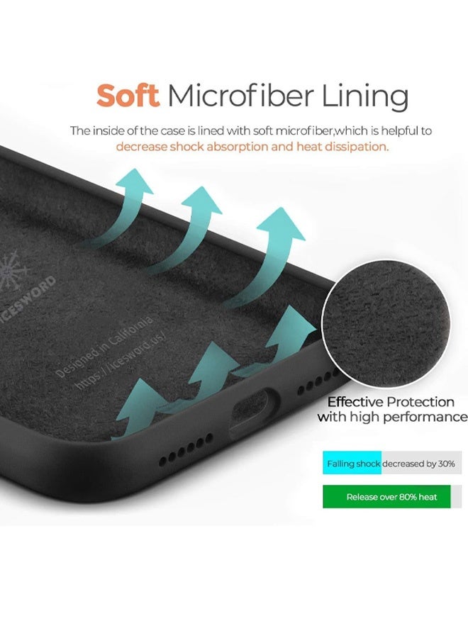 Compatible with iPhone 11 Case, Thin Liquid Silicone Case, Soft Silk Matte Pure, Gel Rubber Full Body, Cool Protective Shockproof Cover 6.1" iP11 - Black - Image 3