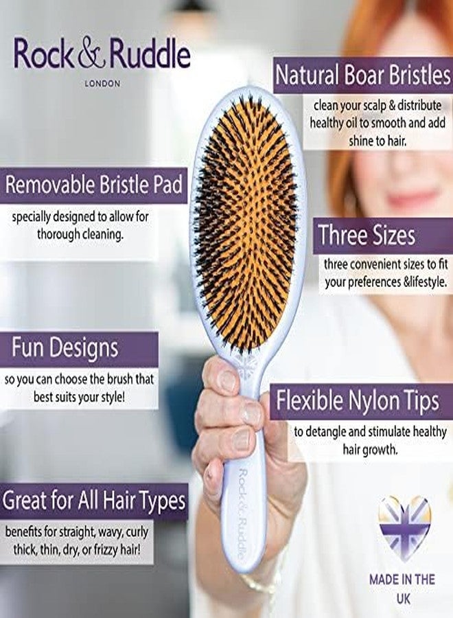 Rock & Ruddle Soft White Natural Boar Bristle Hairbrush for Babies and Young Children | Perfect for Fine Hair Detangling and Smoothing - Cute Cats - Image 3