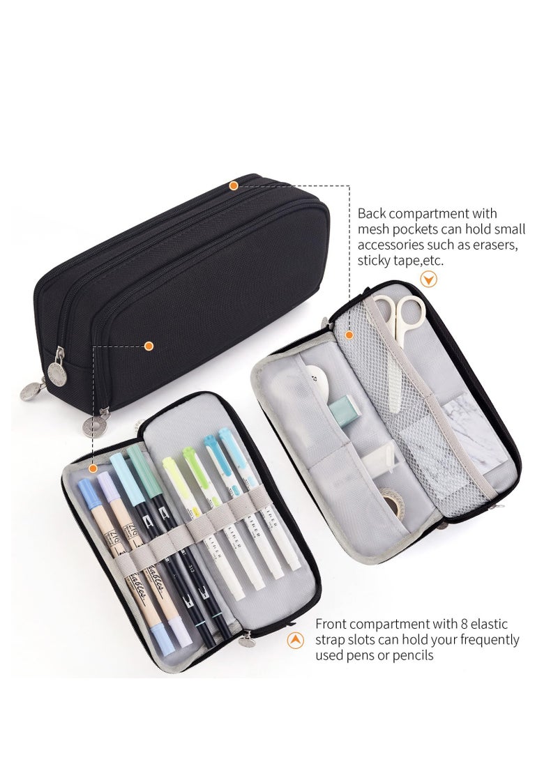Daytoyz - Large Capacity Pencil Case 3 Compartment Pouch Pen Bag for School Teen Girl Boy Men Women - Image 1