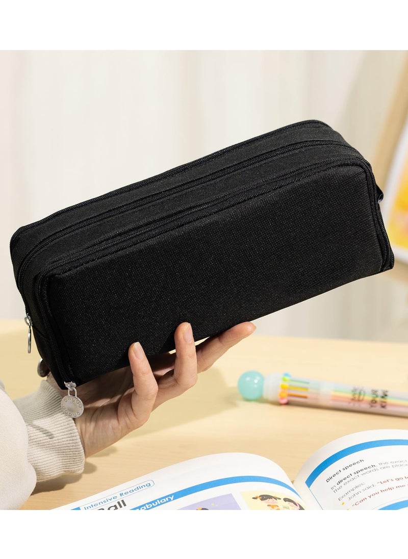 Daytoyz - Large Capacity Pencil Case 3 Compartment Pouch Pen Bag for School Teen Girl Boy Men Women - Image 1