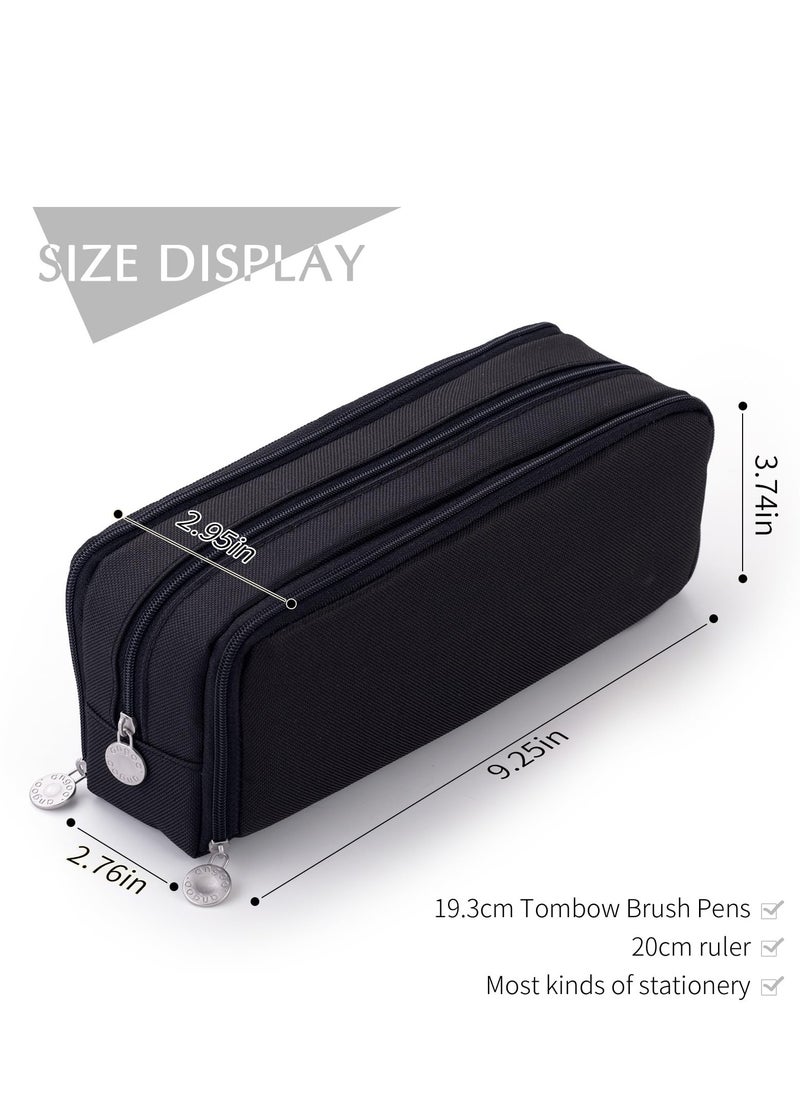 Daytoyz - Large Capacity Pencil Case 3 Compartment Pouch Pen Bag for School Teen Girl Boy Men Women - Image 1