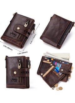 Jeep Men's Wallet 100% Genuine Leather Coin Card Compartment Chain Holder Rfid Enabled  - Image 2
